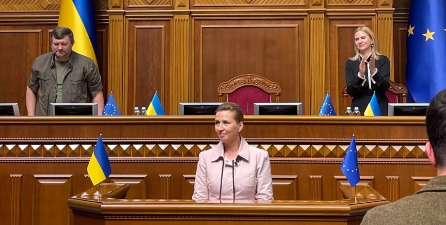 новости Киева, премьер-министр Дании Метте Фредериксен, Дания, самолёты F-16, парламент